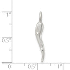 Sterling Silver Satin Italian Horn Charm
