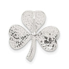 Sterling Silver Polished Diamond-cut Shamrock Chain Slide