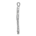 Sterling Silver Rhodium-plated CZ Cross Pendant