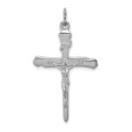 Sterling Silver Platinum-plated Crucifix Pendant