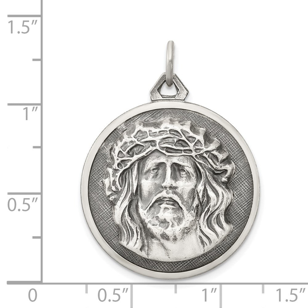 Sterling Silver Antiqued Ecce Homo Medal