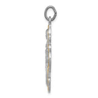 Sterling Silver Platinum-plated 4-way Medal