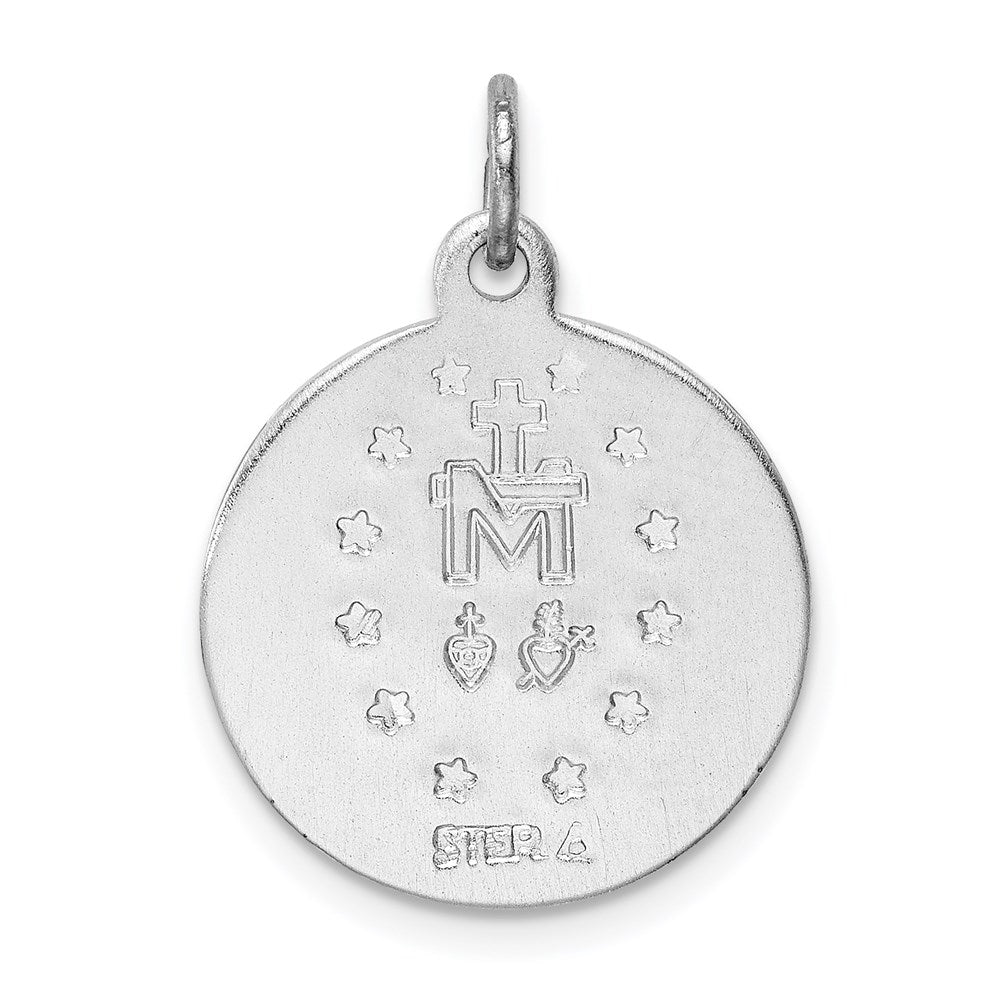 Sterling Silver Platinum-plated Miraculous Medal