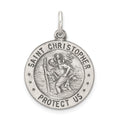 Sterling Silver Antiqued St. Christopher Baseball Medal