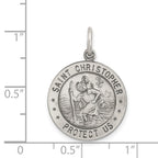 Sterling Silver Antiqued St. Christopher Soccer Medal