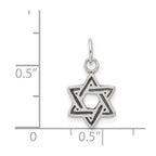Sterling Silver Antiqued Star of David Charm
