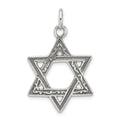 Sterling Silver Antiqued Star of David Charm