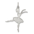 Sterling Silver Rhodium-plated Ballerina Polished Charm