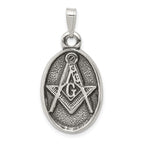 Sterling Silver Antiqued Masonic Pendant