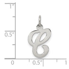 Sterling Silver Rhodium-plated Stamped Letter C Initial Charm
