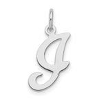 Sterling Silver Rhodium-plated Stamped Letter I Initial Charm