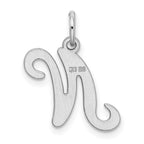 Sterling Silver Rhodium-plated Stamped Letter N Initial Charm