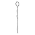 Sterling Silver Platinum-plated Polished Cross Pendant