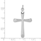 Sterling Silver Platinum-plated Polished Cross Pendant