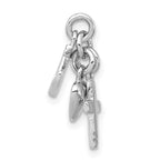 Sterling Silver Rhodium-plated Faith, Hope & Charity Charm