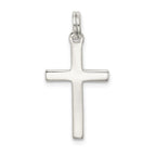 Sterling Silver Rhodium-plated Polished Cross Pendant