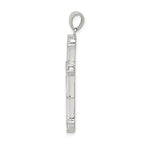 Sterling Silver Rhodium-plated CZ Cross Pendant