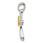 Sterling Silver & Vermeil Dove Cross Pendant
