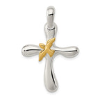 Sterling Silver & Vermeil Dove Cross Pendant
