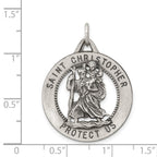 Sterling Silver Antiqued St. Christopher Medal