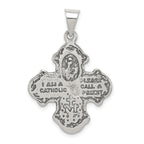 Sterling Silver Antiqued 4-way Medal