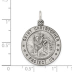Sterling Silver Antiqued St. Christopher Medal