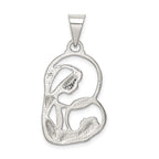 Sterling Silver Blessed Mary & Child Jesus Antique Finish Charm