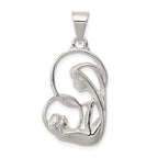 Sterling Silver Blessed Mary & Child Jesus Antique Finish Charm