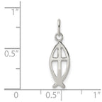Sterling Silver Ichthus Fish Cross Charm