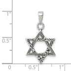 Sterling Silver Antiqued Star of David Charm
