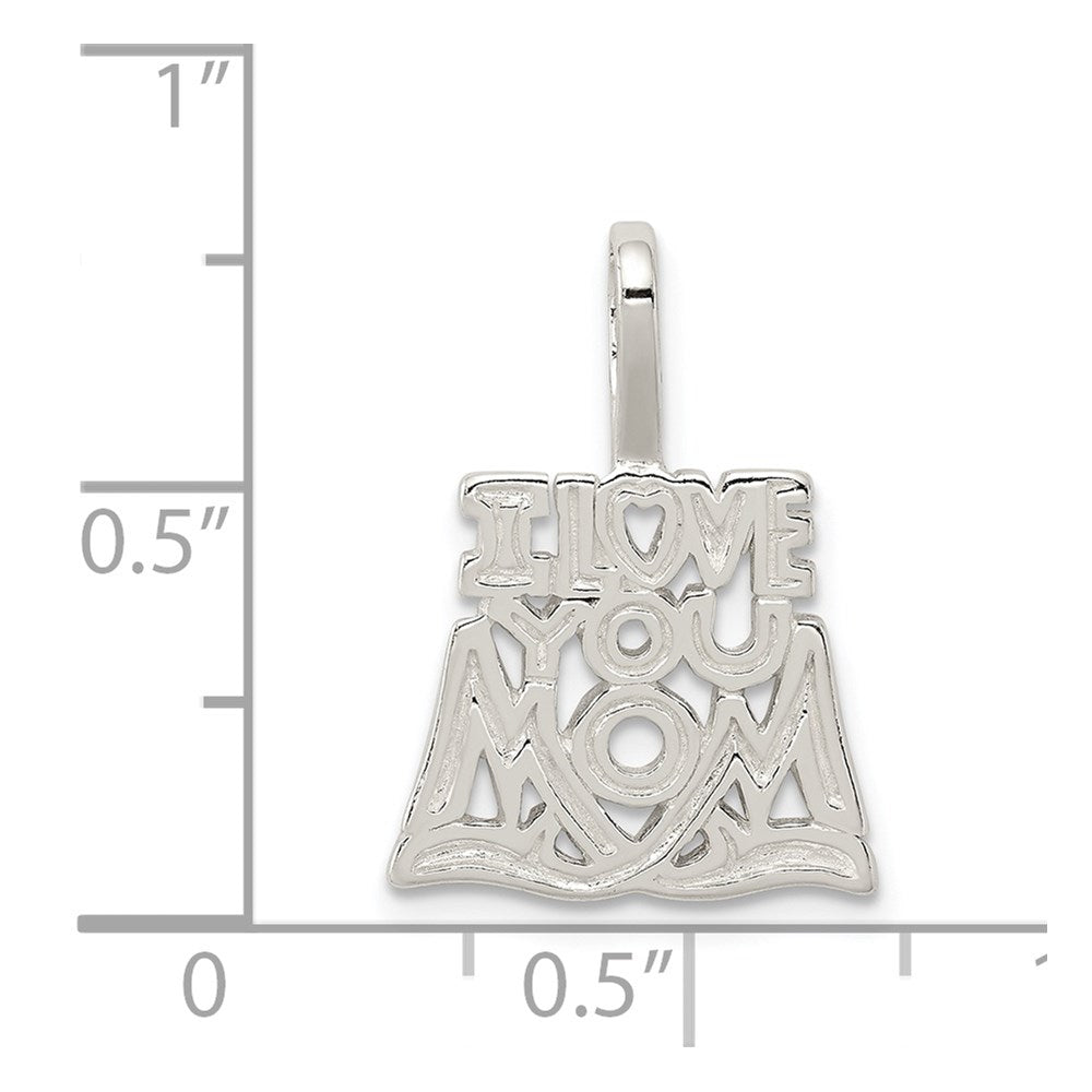 Sterling Silver I Love You Mom Pendant