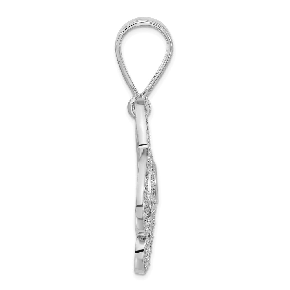 Sterling Silver CZ Musical Note and CD Pendant