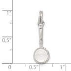 Sterling Silver Rhodium-plated Magnifying Glass Charm