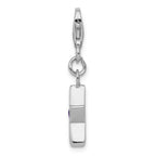 Sterling Silver Rhodium-plated February CZ Birthstone Star Charm