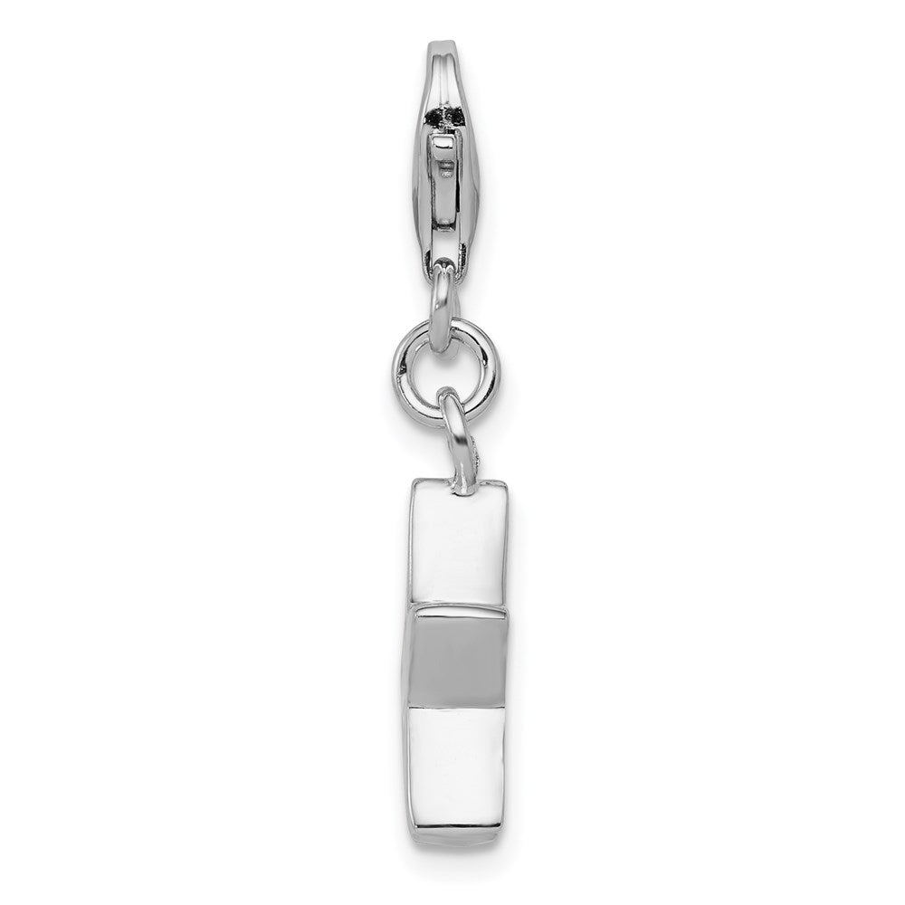 Sterling Silver Rhodium-plated April CZ Birthstone Star Charm