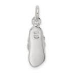 Sterling Silver CZ and Blue Enameled Flip Flop Charm