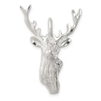 Sterling Silver Diamond Cut Deer Head Pendant