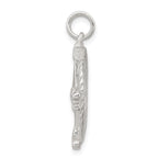 Sterling Silver Rhodium-plated Compass Charm