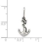 Sterling Silver Antiqued Anchor and Rope Pendant