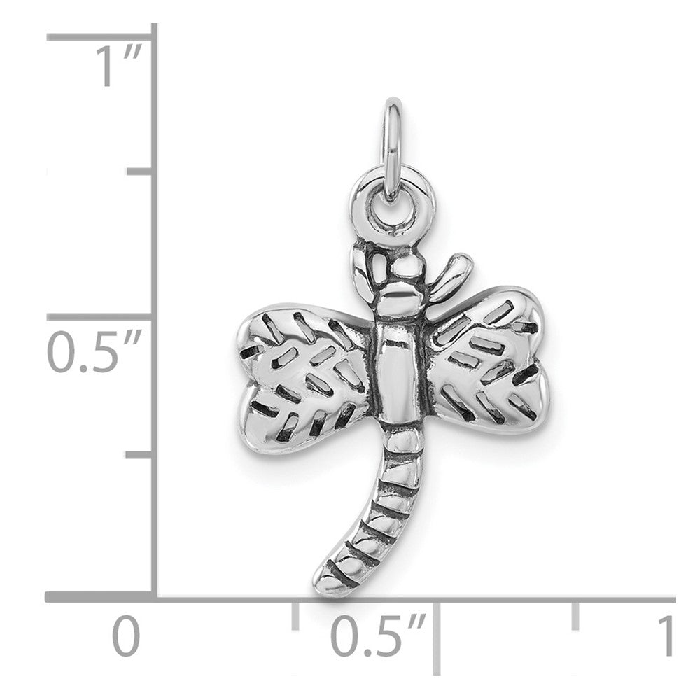 Sterling Silver Polished & Antiqued Dragonfly Charm