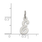 Sterling Silver Rhodium-plated Script Letter E Initial Charm