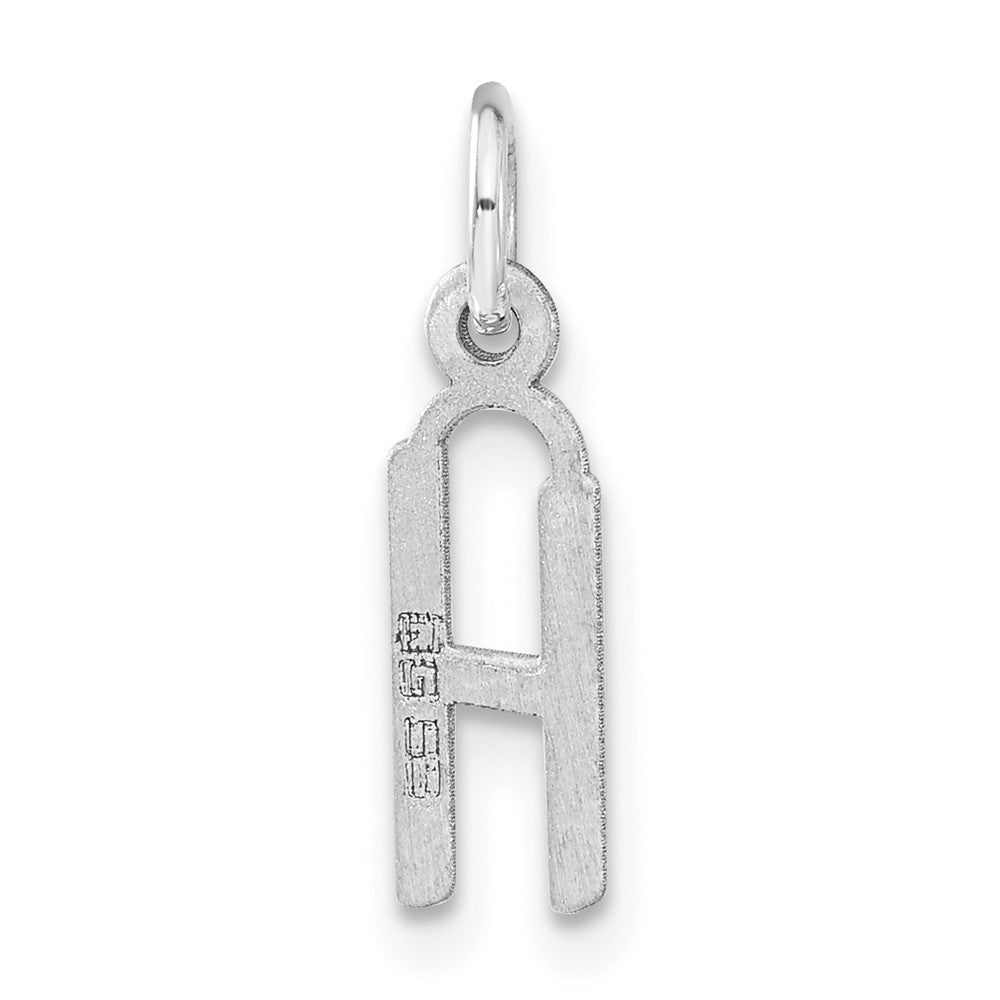 Sterling Silver Small Slanted Block Initial H Charm