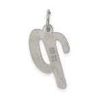 Sterling Silver Rhodium-plated Script Letter P Initial Charm