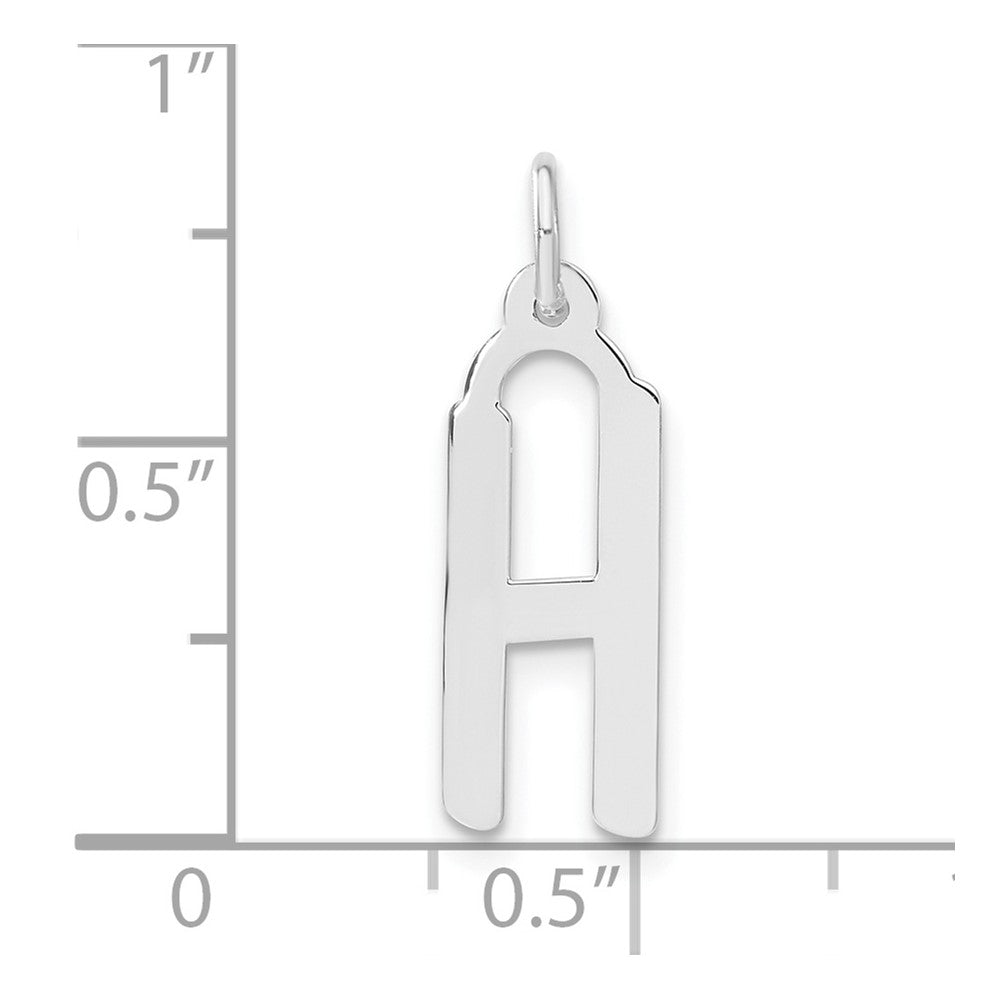 Sterling Silver Large Slanted Block Initial H Charm