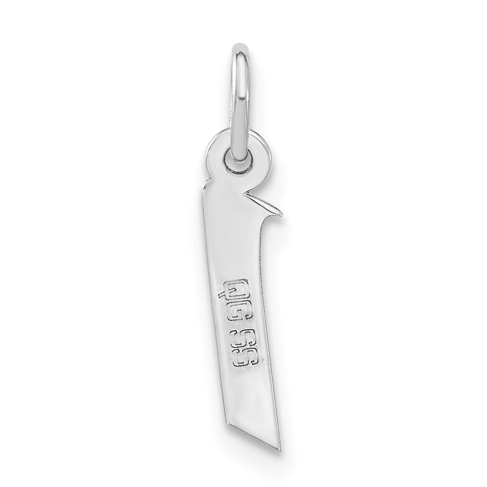 Sterling Silver Small Artisan Block Initial I Charm