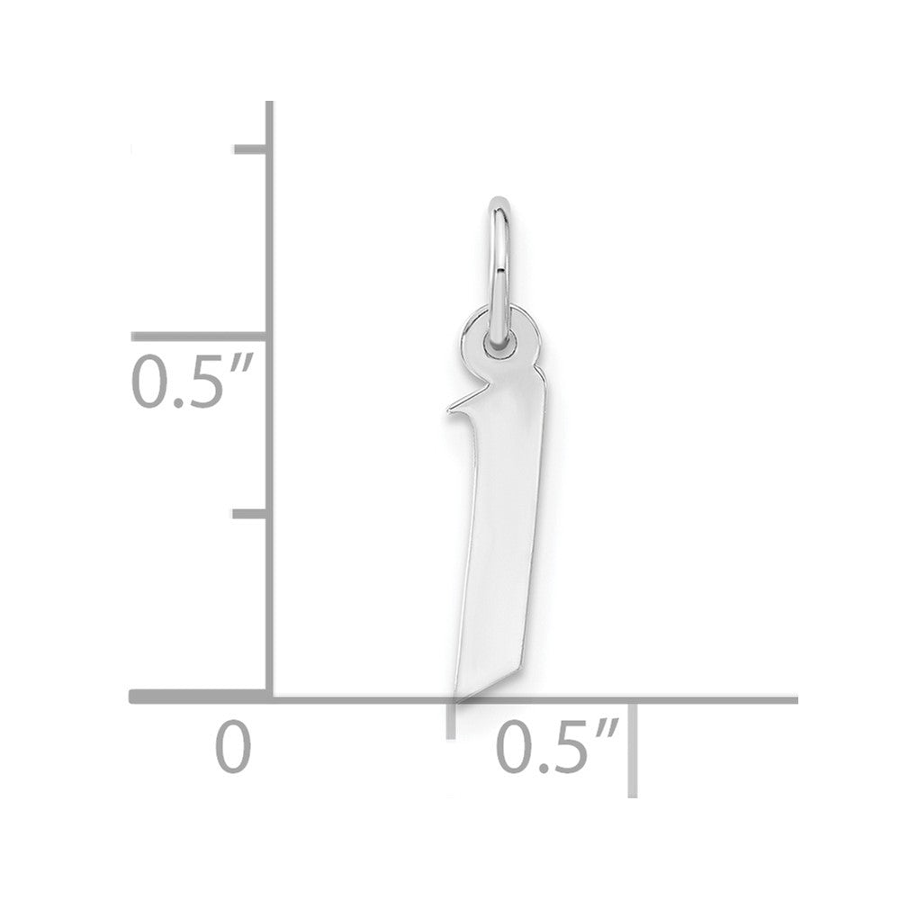 Sterling Silver Small Artisan Block Initial I Charm