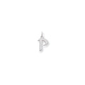 Sterling Silver Small Artisan Block Initial P Charm