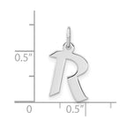 Sterling Silver Small Artisan Block Initial R Charm