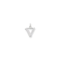 Sterling Silver Small Artisan Block Initial V Charm