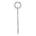 Sterling Silver Rhodium-plated Artisan Block Letter H Initial Charm